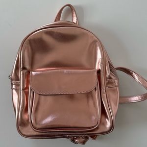 Forever21 Pink Metallic Mini Backpack